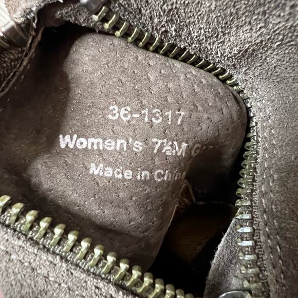 H. S. Trask whipstitch suede boots taupe sz 7.5 - Picture 4 of 7